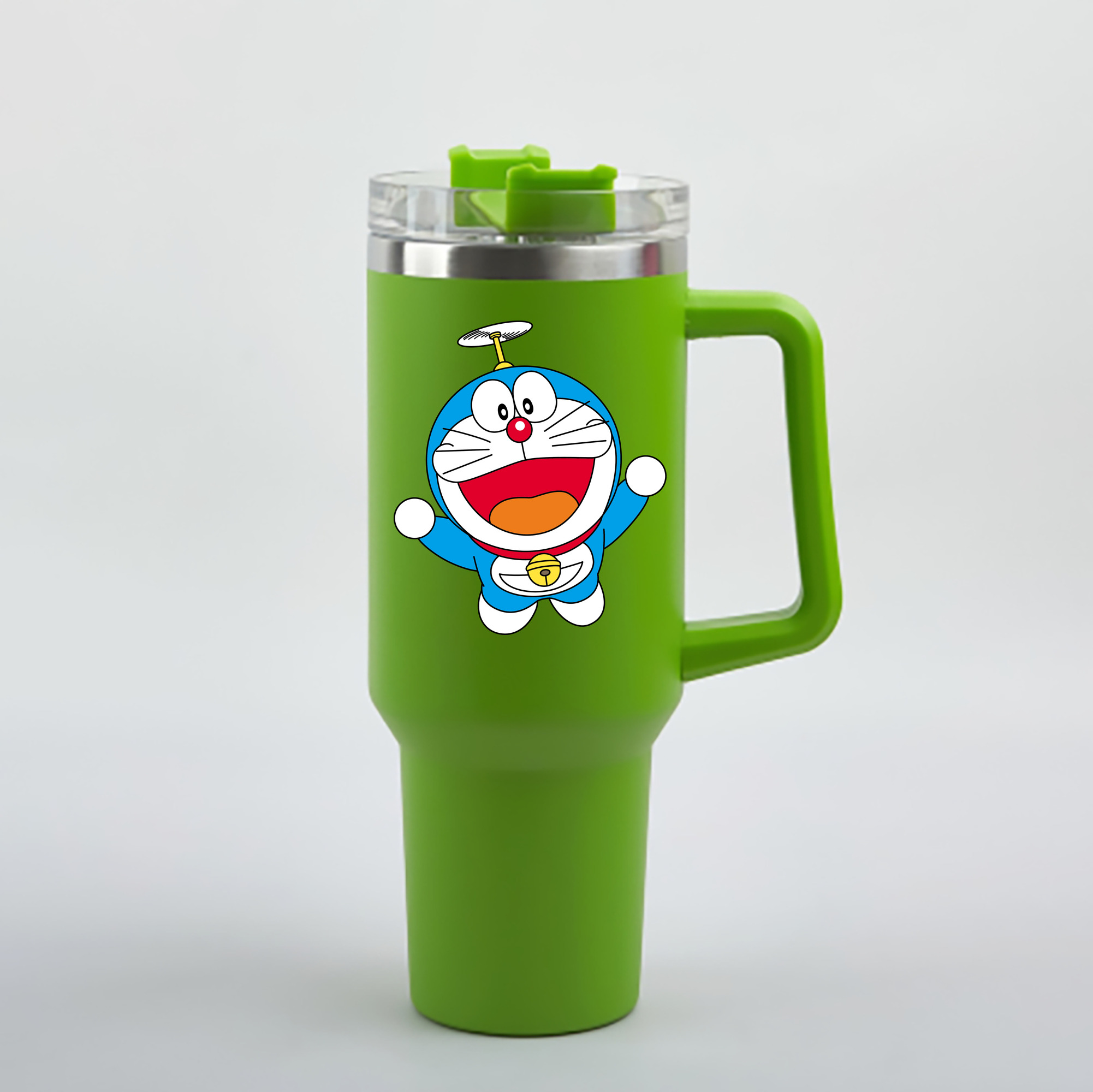 （画像用） ドラえもん Doraemon 1200mL車用タンブラー - クリスタルステッカー（プラスチックストロー付き）